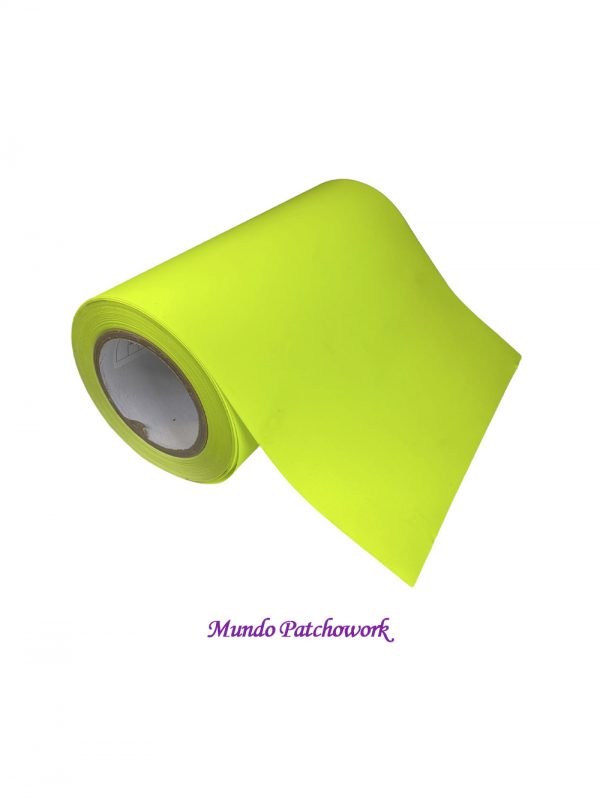 Vinilo KRH-004 termotransferible Premium textil  mide 25 cm ancho x 1 metro, amarillo neon