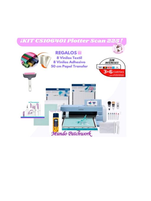 KIT CS106401 Plotter Scan 225 Brother + Rodillo de mano + Spray 505 + Juego herramientas Nicapa