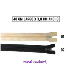 Cierre CN10440, de nylon mide 40cm largo x 3 cm ancho
