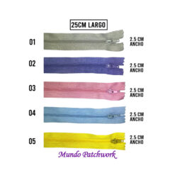 Cierre de nylon mide 25cm largo x 2,5 cm ancho