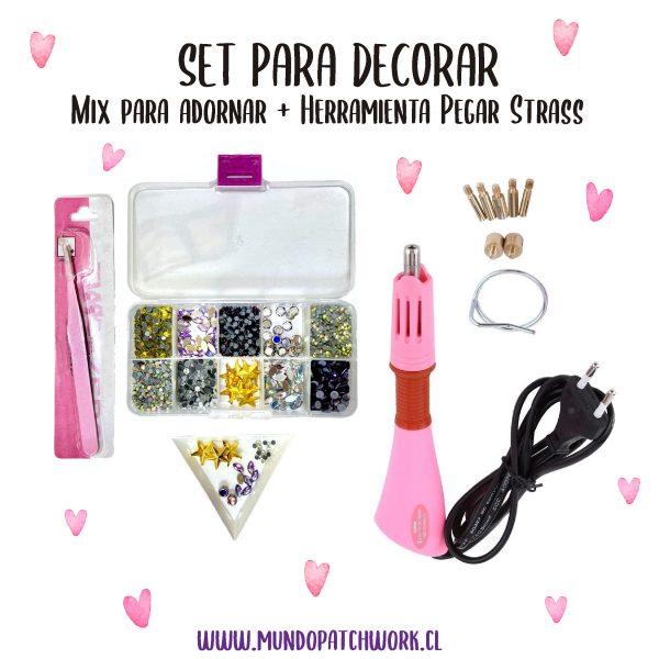 Kit CT202789 para intervenir ropa, bolso, etc.+ Maquina para pegar cristales - Imagen 2
