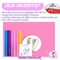 Kit 103972 - Base corte 45x60cm+6 vinilos adhesivos+30cm papel transfer+Juego herramientas Nicapa