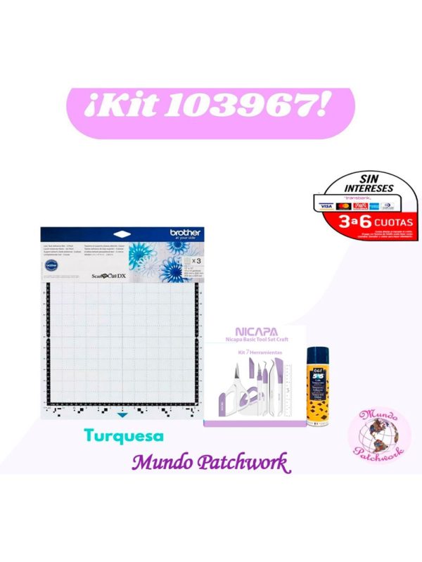 kit 103967 tapete sujecion lijera 30x30cm + Juego herramientas Nicapa + Spray 505