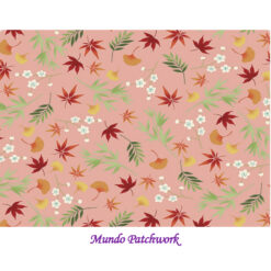 100% algodón, diseño flores y hojas