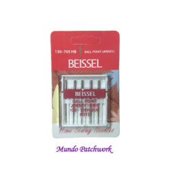 Agujas marca Beissel HB 80/12 para maquinas coser punta bola, tela jersey x 5 unidades
