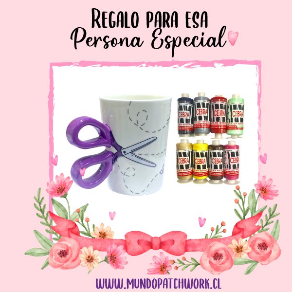 Kit tazón diseño tijera + hilos de costura x 8 unid