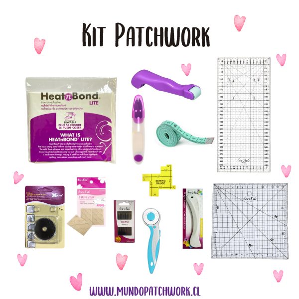 KIT 2077 Patchwork, contiene cortador 45mm, reglas, aguja, rueda, corta hilacha, - Imagen 2