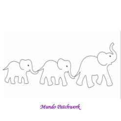 Stencil EL401, diseño 3 elefantes, mide largo 31cm x 10cm ancho el mas grande
