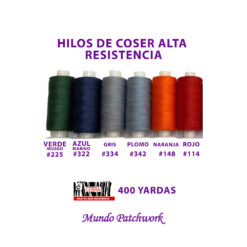 Hilos marca CEBRA de 400 yardas de polyester x unidad, alta resistencia