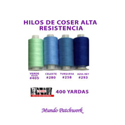 Hilos marca CEBRA de 400 yardas de polyester x unidad, alta resistencia