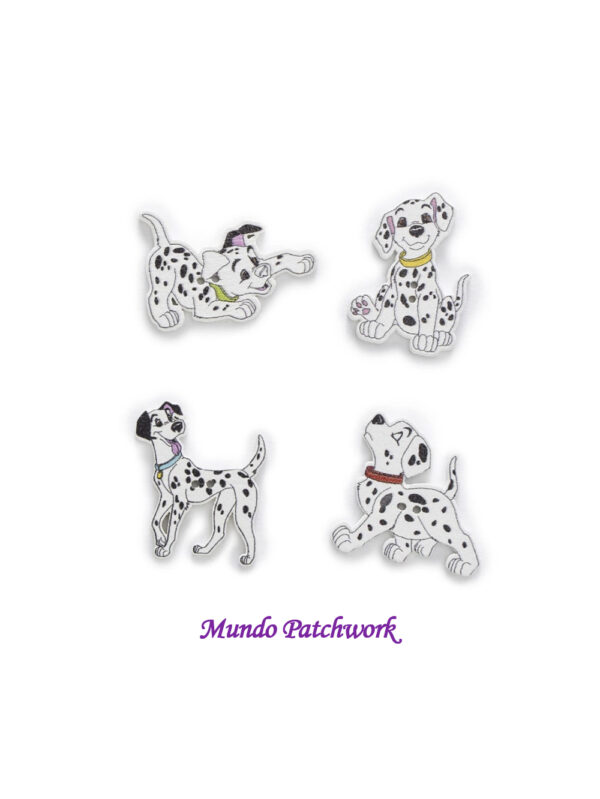 Botón 254 figura madera perritos Dalmata x 8 unidades