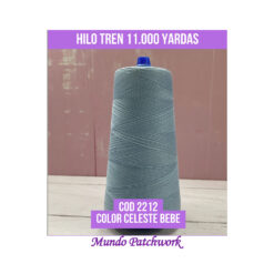 Hilos 100% algodón marca TREN, cada cono 11.000 yardas, color celeste bebé