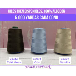 Hilos 100% algodón marca TREN 5.000 yardas