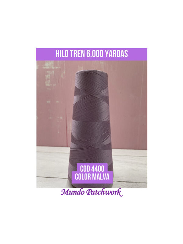 Hilos 100% algodón marca TREN, cada cono 6.000 yardas, color malva