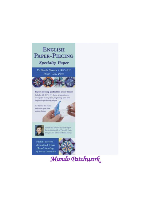 Papel English Paper Piecing, 25 hojas 8,5x11 pulg