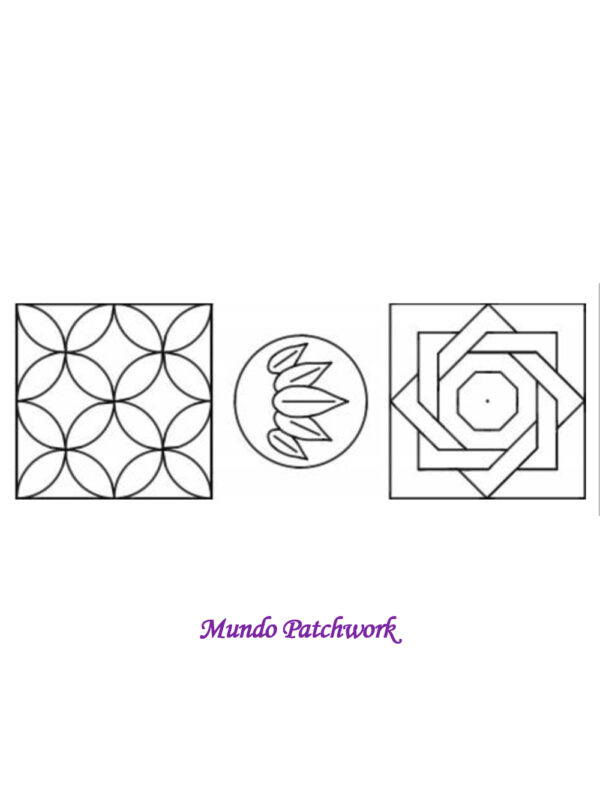 Stencil Sashiko modelo PCW1051SQC,  21X27CM - 3 diseños
