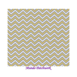 100% algodón, diseño chevron, gris y amarillo