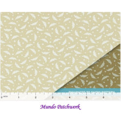 100% algodón, tono sobre tono color té, diseño pluma, 1.10 mt. ancho x 30cm