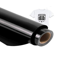 Vinilo termotransferible PU Premium textil mide 50cm x 1 mt, color negro brillo