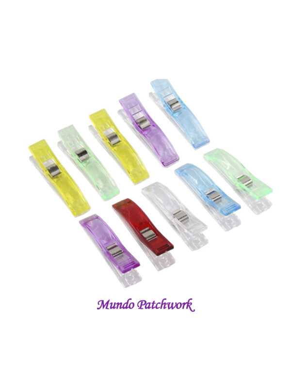 Clips para tela x 06 unidades, surtido colores mide 5 cm x 1 cm
