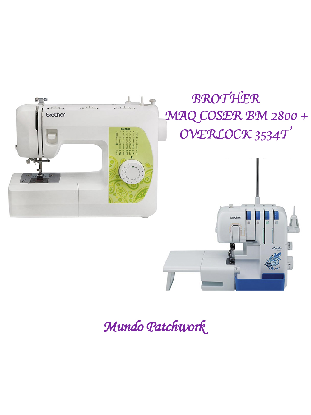Combo BROTHER 001 -Maquina Coser BM2800 + Overlock 3534T
