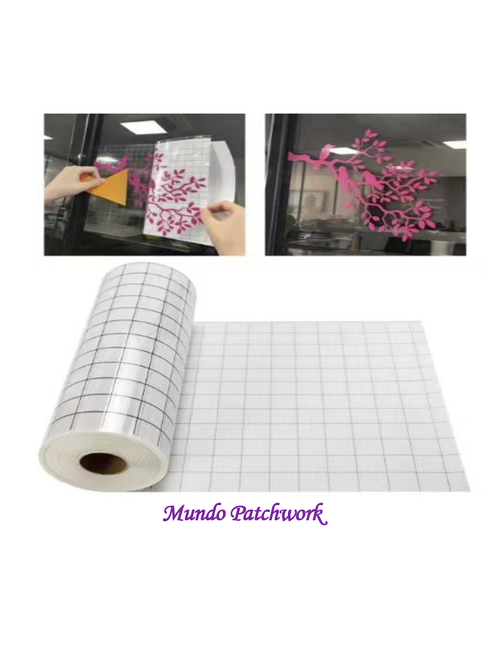 Papel De Transferencia De Vinilo Adhesivo Transparente Con Rejilla De  Alineación ancho 30cm x 50 cm – MundoPatchwork