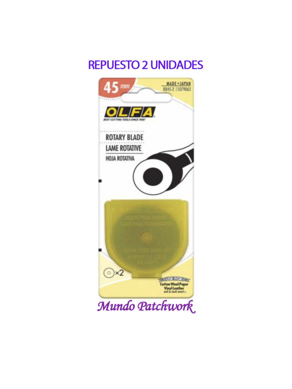 Repuesto cuchillas Olfa 45 mm x 2 unidades