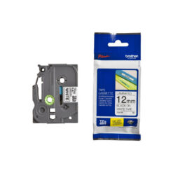 Cinta Rotuladora Brother TZE-S231(12mm) negro sobre cinta blanca x 8 mt