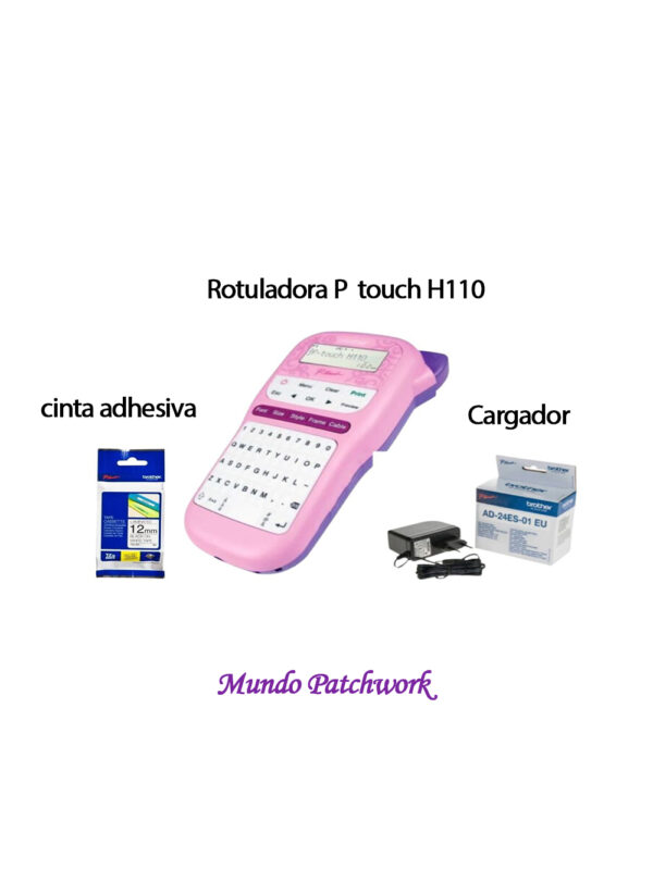 KIT Rotuladora Brother PTH110PK + Adaptador de corriente+ Cinta Adhesiva