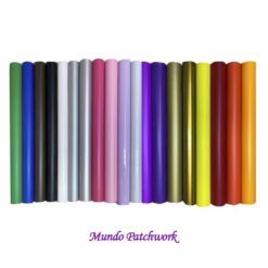 Box Vinilos Textiles, colores sólidos mide 25 cm ancho x 1 mt c/u son 19 vinilos