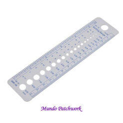 Regla medidor palillos para tejer, 2mm a 10mm