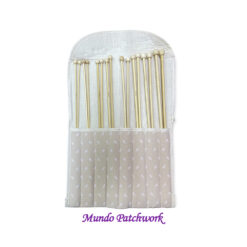Set palillos de bambu son 8 medidas (3 - 3.5 - 4 - 4,5 - 5 -5,5 - 6 - 6.5 mm diametro)