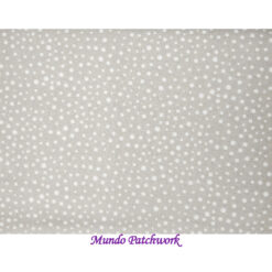 100% algodón, fondo gris, pùntos blancos