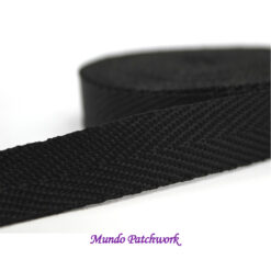 Cinta espiga color negro ancho 20mm x 1 mt