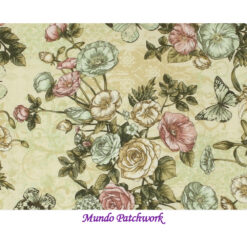 100% algodón, diseño flores