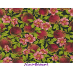 100% algodón, diseño fruta con dorado