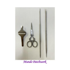 Set Apliquick, Palillos, tijera microserradas, pinzas, todo metálico