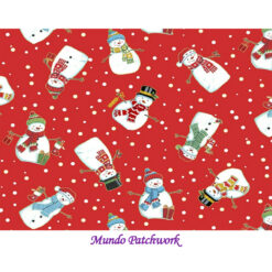 Tela ZD-78440-001 – 100% algodón, tela navideña diseño monos de nieve  1.10 cm ancho x 30 cm