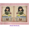 Tela G02042 Diseño niña Gorjuss mide 13×20,5 cm (son 2 niñas)