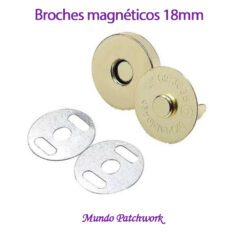 Broches metálico magnéticos a presión mide 18 mm color dorado x 4 unidades