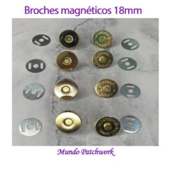 Broches metálico magnéticos a presión mide 18 mm color cobre dorado x 4 unidades