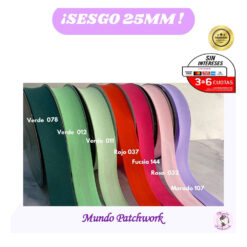 Sesgo poliester mide 2,5 cm x 1 metro