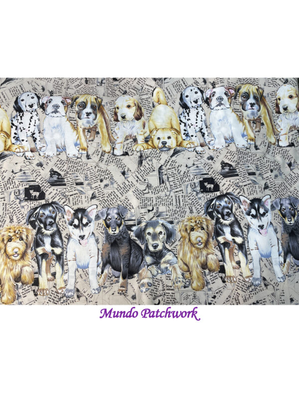 Tela JA-10264-048- 100% algodón, diseño perritos grandes, 110cm ancho x 30cm
