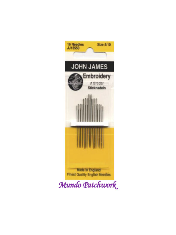 Agujas para bordar / Crewel John James, tamaños surtidos 5/10
