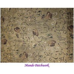 100% algodón, diseño tacitas café 110 cm ancho x 30 cm