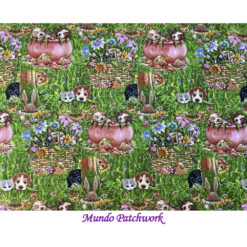 100% algodón, diseño perritos