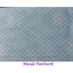100% algodón, fondo celeste manchado puntitos celestes