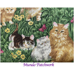 100% algodón, diseño gatitos