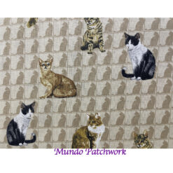 100% algodón, diseño gatitos