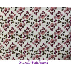 100% algodón, diseño flores rosadas